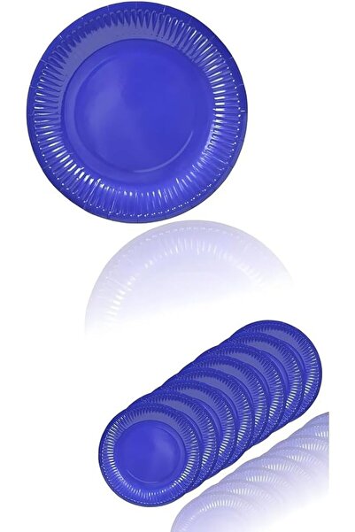 Arabest Disposable Paper Plates, Dark Blue, Round, 18 cm, for Birthday, Tea P...