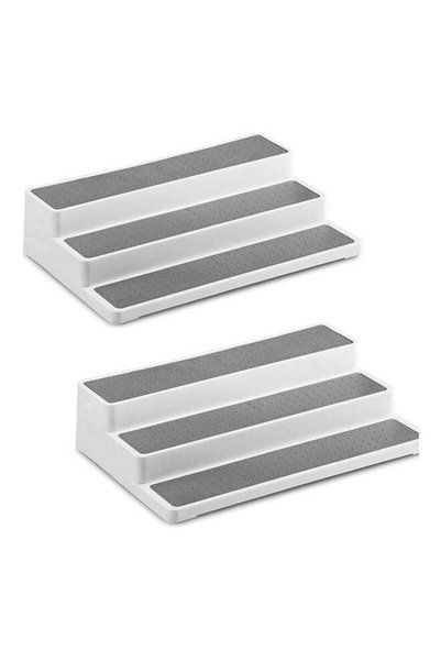 Generic Brand 2-Piece Spice Rack Set Grey/White 36.5x24x8.5cm
