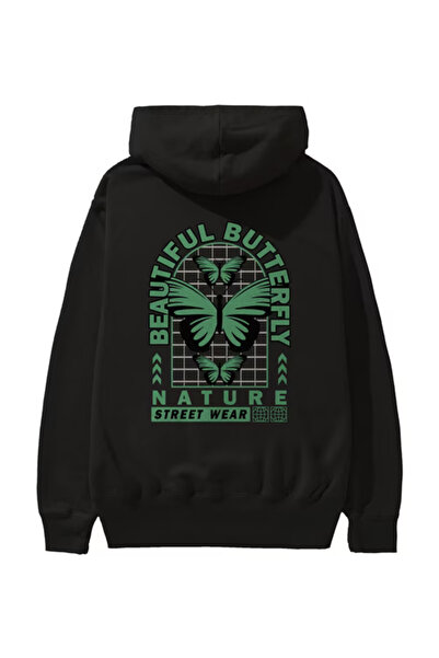 Generic Brand Unisex Oversize Black 3-Thread Hooded Sweatshirt – Premium Fabr...