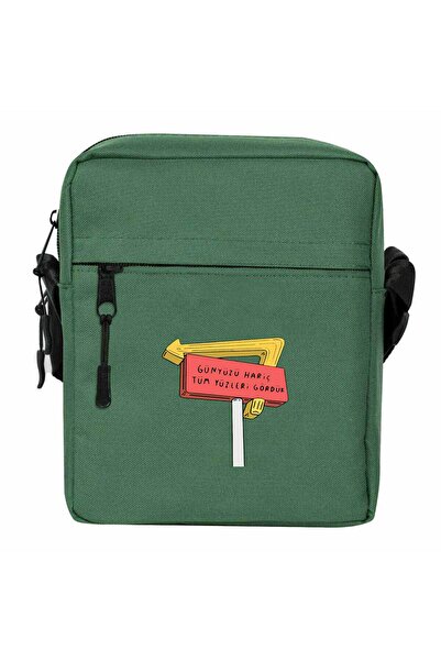 CrowsGate We Couldn'T See the Sun Shoulder Bag Green Color