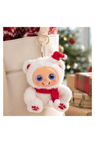OEM Breloc Charm de Crăciun Ursuleț Bubu din Pluș 15 cm, Ornament Festiv pent...