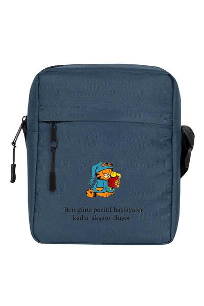 CrowsGate Geantă de umăr No Need to Give Up, culoare bleumarin