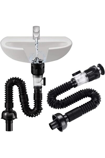 Yelajoy Bathroom Sink Drain Kit With Flexible Expandable P-Trap Pipe, Anti-Od...