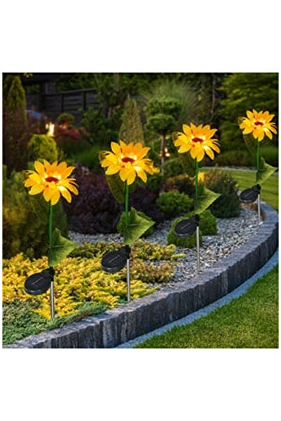 OEM Solar Powered Flower Sunflower Stick with Warm White Light 70cm