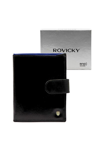 Rovicky Portofel din piele pentru bărbați, pentru carduri, cu protecție RFID