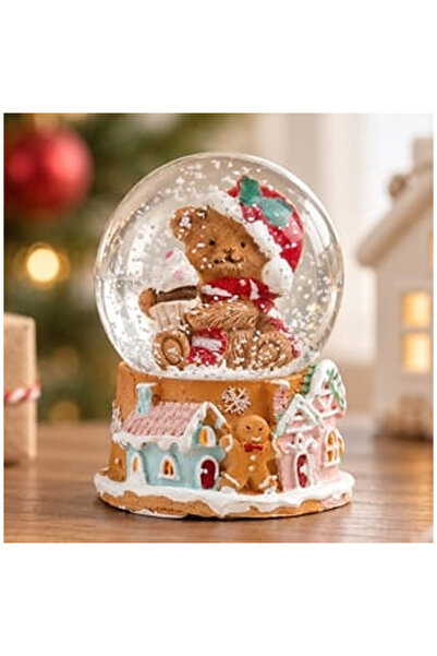 OEM Decorative Christmas Snow Globe with Teddy Bear 6cm