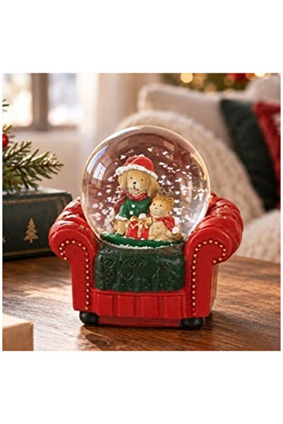 OEM Glob de Zapada Decorativ de Craciun Fotoliu cu Animalute 10cm