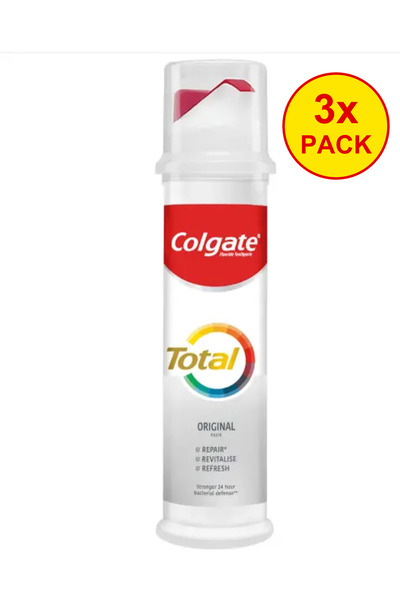 Colgate 3x PACK Total Original Pump Toothpaste, 100 ml