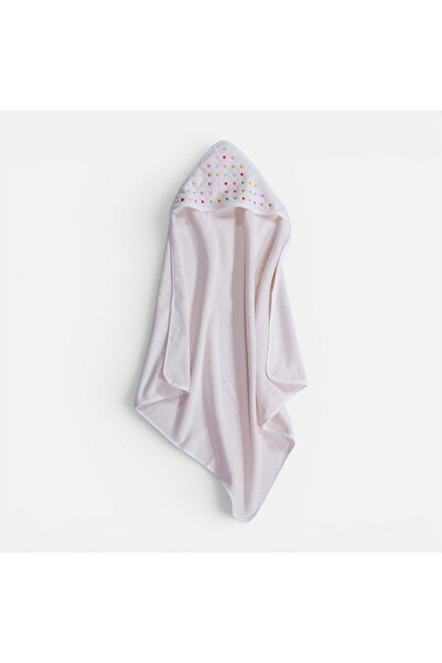 Nef Nef Homeware Nef-Nef Homeware Πετσέτα μωρού με κουκούλα με πουά, Εκρού-Ρο...