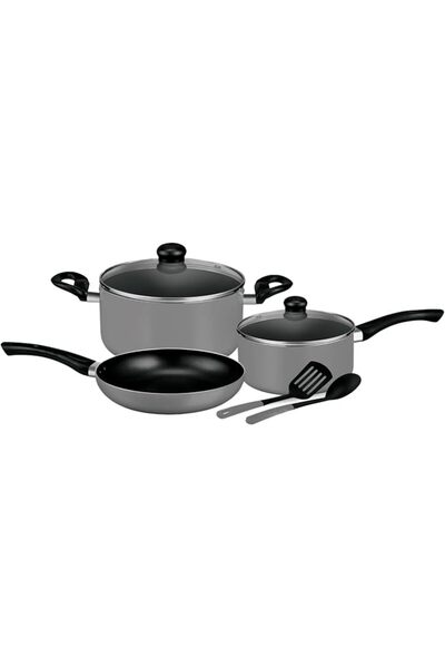 ROYALFORD طقم أواني طهي غير لاصقة، رمادي، 7 قطع متنوعة، RF11953