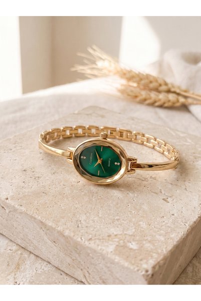 Mazzy Seren Kelepçe Model Gold Women's Wristwatch