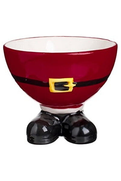 OEM Decorative Ceramic Christmas Bowl Santa Claus Pants 13.4x11cm