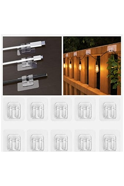 OEM Transparent Self-Adhesive Hooks for Fixing Cables 4x6cm - 10pcs