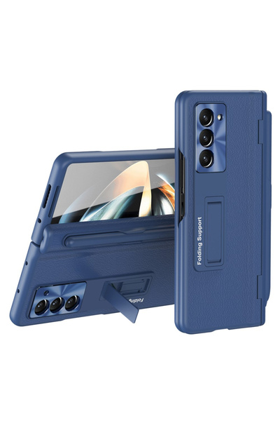 XGSM Husă din piele pentru Samsung Galaxy Z Fold5 5G, cu suport și sticlă, al...