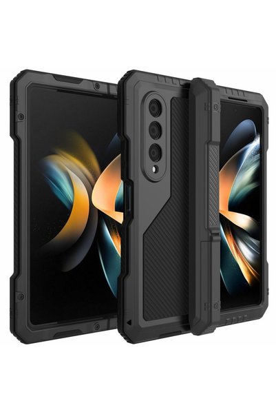 XGSM Carcasă blindată pentru Samsung Galaxy Z Fold 4 5G, din aluminiu, cu sup...