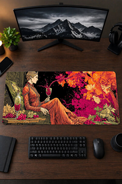 Cersei Lannister Game Of Thrones 40x90 Gaming Oyuncu Mouse Pad Kaymaz Kauçuk Taban Büyük Boy Klavye Fare Altlığı Mousepad