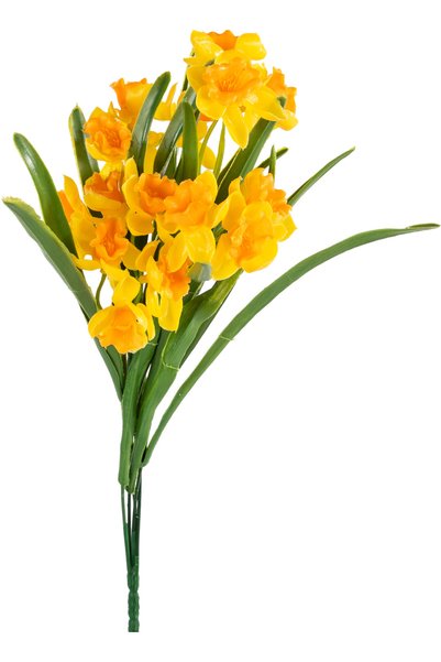 Herdekora Veštački buket narcisa, žuto-narandžasti, 37 cm.