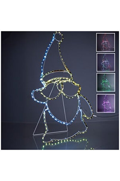 OEM Figurina Mos Craciun cu Furtun LED & Program 40x62cm - Multicolor