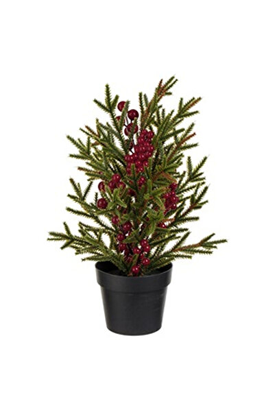 OEM Decorative Christmas Pot with Branches & Berries Ø10x33cm