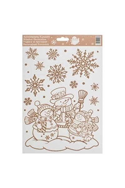 OEM Autocolante Decorative de Craciun Oameni de Zapada cu Glitter Sampaniu 20...