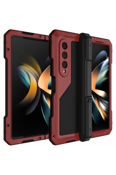 XGSM Carcasă blindată pentru Samsung Galaxy Z Fold 4 5G, din aluminiu, cu sup...