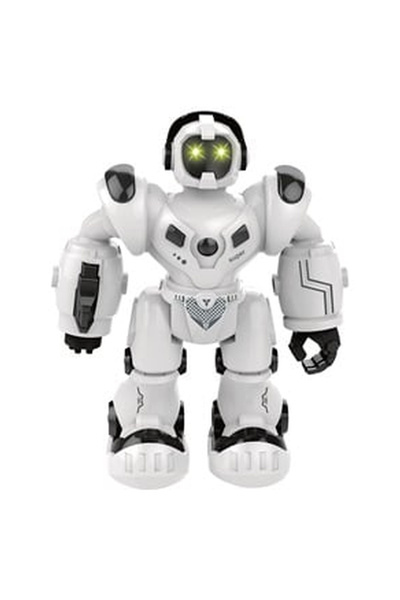 OEM Jucarie Robot Alb Negru cu Miscare Muzica & Lumini 20cm