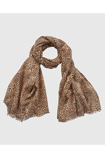 VERDE Πασμίνα 03-0002608 Animal Print Καμηλό