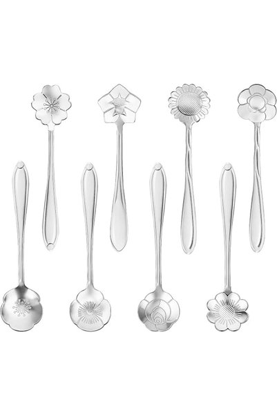 TERRIFI Coffee Spoon, 8 Pack Stainless Steel Coffee Spoons with Unique Design...