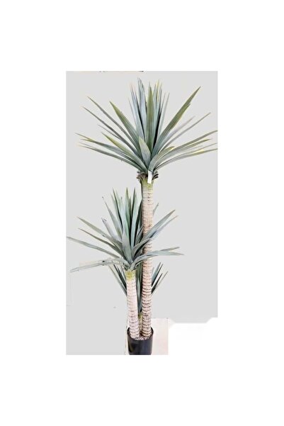 OEM Plantă artificială cu frunze ascuțite verde-gri în ghiveci, 220 cm