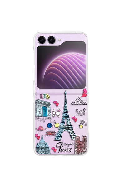 XGSM Husă pentru Samsung Galaxy Z Flip 5 5G, Husă rigidă, Paris colorat