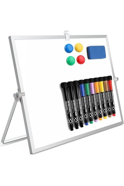 BokSung Dry Erase White Board, 16"X12" Double-Sided Magnetic Whiteboard with ...
