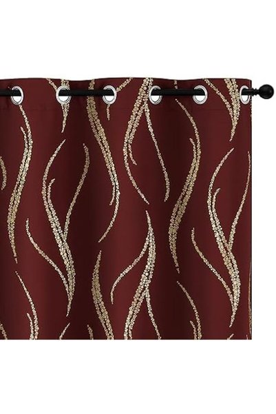 Yakamok Gray Full Shading Curtain Panels for Windows, 2 Thick Layers Thermal ...