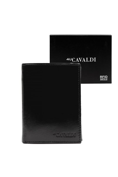 Cavaldi Portofel bărbătesc din piele neagră cu protecție RFID