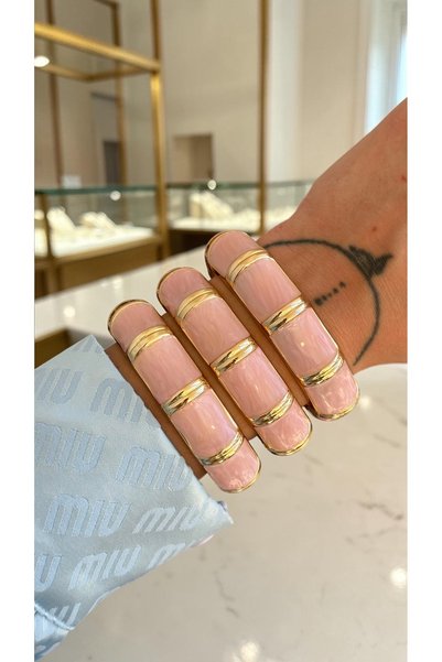 Dore Collection Premium Mineli Kalın Model Bambu Kesim Kelepçe Bilezik