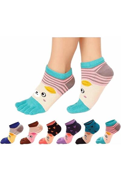 Tazweeq Women's Low Toe Socks, Mid-Length Running Socks for Running (6 Pairs)