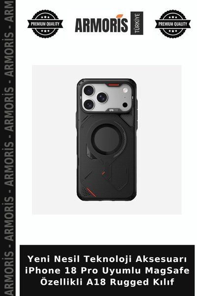 Armoris ملحق تكنولوجي من الجيل الجديد لهاتف iPhone 18 Pro، غطاء متين A18 متوا...