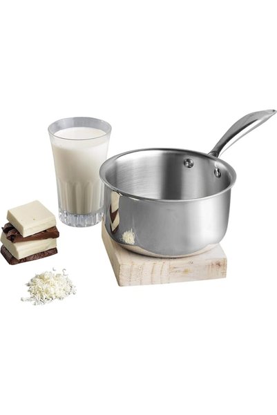 Vinod By Styli Vinod Platinum Triply Stainless Steel Milkpan - 1.2 Litre, 14 ...