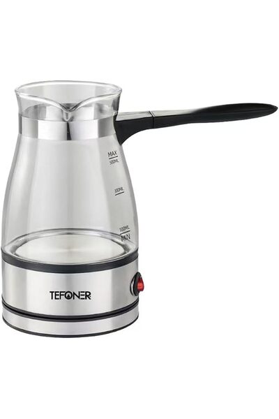 TEFONER ماكينة قهوة تركية شفافة من الزجاج، غلاية قهوة تركية سعة نصف لتر، صانع...