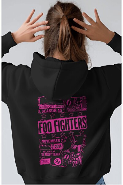 SEVBANO Hanorac premium oversize unisex cu imprimeu frontal Foo Fighters Rock...