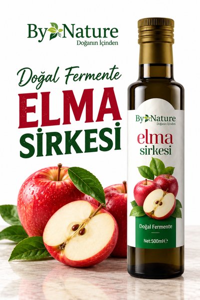 Bynature Elma Sirkesi 500 Ml Cam Şişe 1 Adet