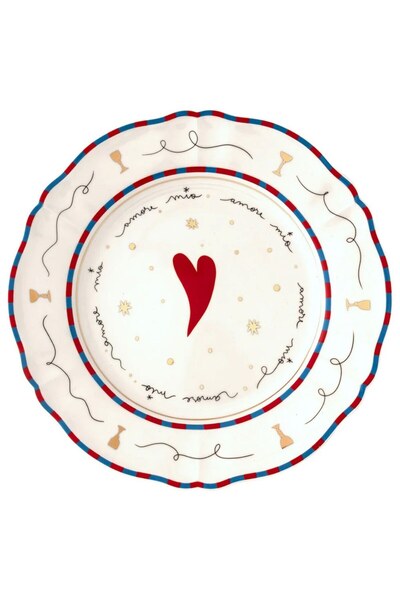 Bitossi Home Cuore Frutto della Passione Shallow Porcelain Plate, 26.5 cm