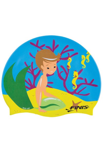 Finis Mermaid Silicone Cap Merman for children - blue green