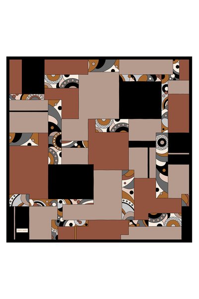 Pierre Cardin Black 90X90 Silk Twill Scarf