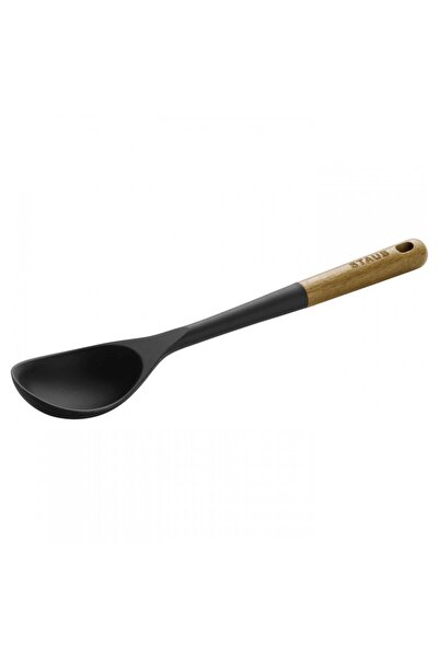 STAUB Επίπεδο Κουτάλι 40503-107, Ξύλο Ακακίας & Σιλικόνη, Μαύρο-Καφέ, 31 εκ.