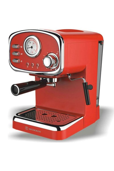 Morris Ρετρό Μηχανή Καφέ Εσπρέσο R20808EMR, 20 Μπαρ, 1.25Λ, 1100W, Κόκκινο