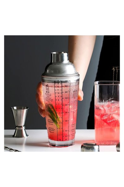 OEM Shaker din Sticlă cu Capac din Oțel Inoxidabil pentru Cocktail 450 ml – P...