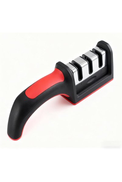 GoodTool مبراة سكاكين يدوية ثلاثية المراحل مع رؤوس قابلة للفصل وقاعدة مانعة ل...