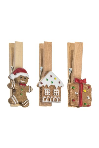 OEM Cleștișori Decorativi de Crăciun din Lemn cu Figurine 7,5 cm – pentru Dec...