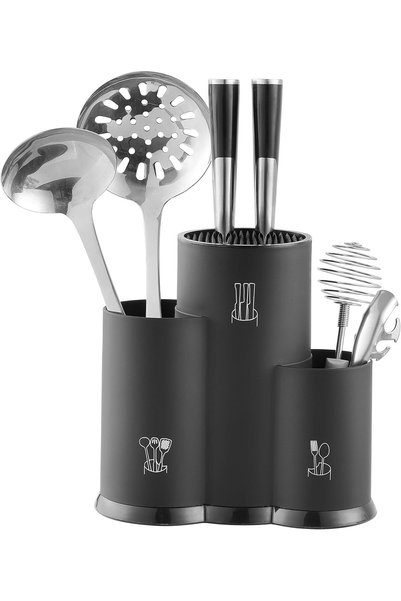 GENERAL Jfadg 3-in-1 Knife Holder – Universal Knife Block & Utensil Holder, M...