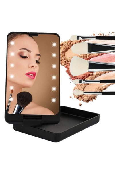 OEM Oglindă cosmetică pliabilă cu LED, baterie reîncărcabilă micro-USB, rotaț...